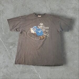 Vintage Bridgeport Bulldogs Shirt Mens XL Black 90s Faded Faded Distressed Rare‎
